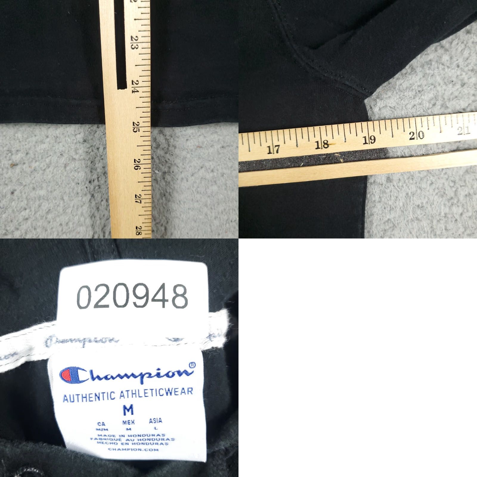 Champion VINTAGE Champion Shirt Mens Medium Black Hooded T-Shirt Regular Fit All Seasons Logo Long Sleeve Mens Size US M / EU 48-50 / 2 - 8 Thumbnail