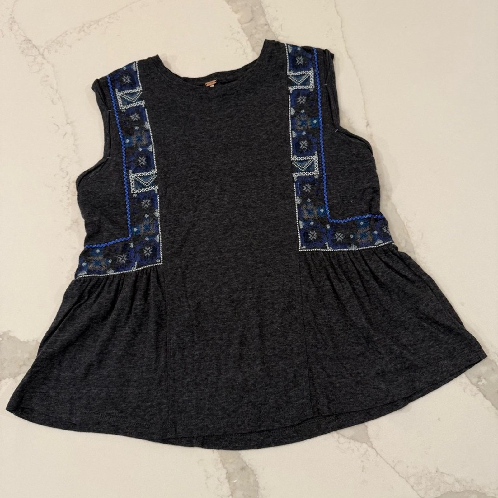Free People Free People Marcy Embroidered Peplum TankTop Blouse Womens M Size M / US 6-8 / IT 42-44 - 3 Thumbnail
