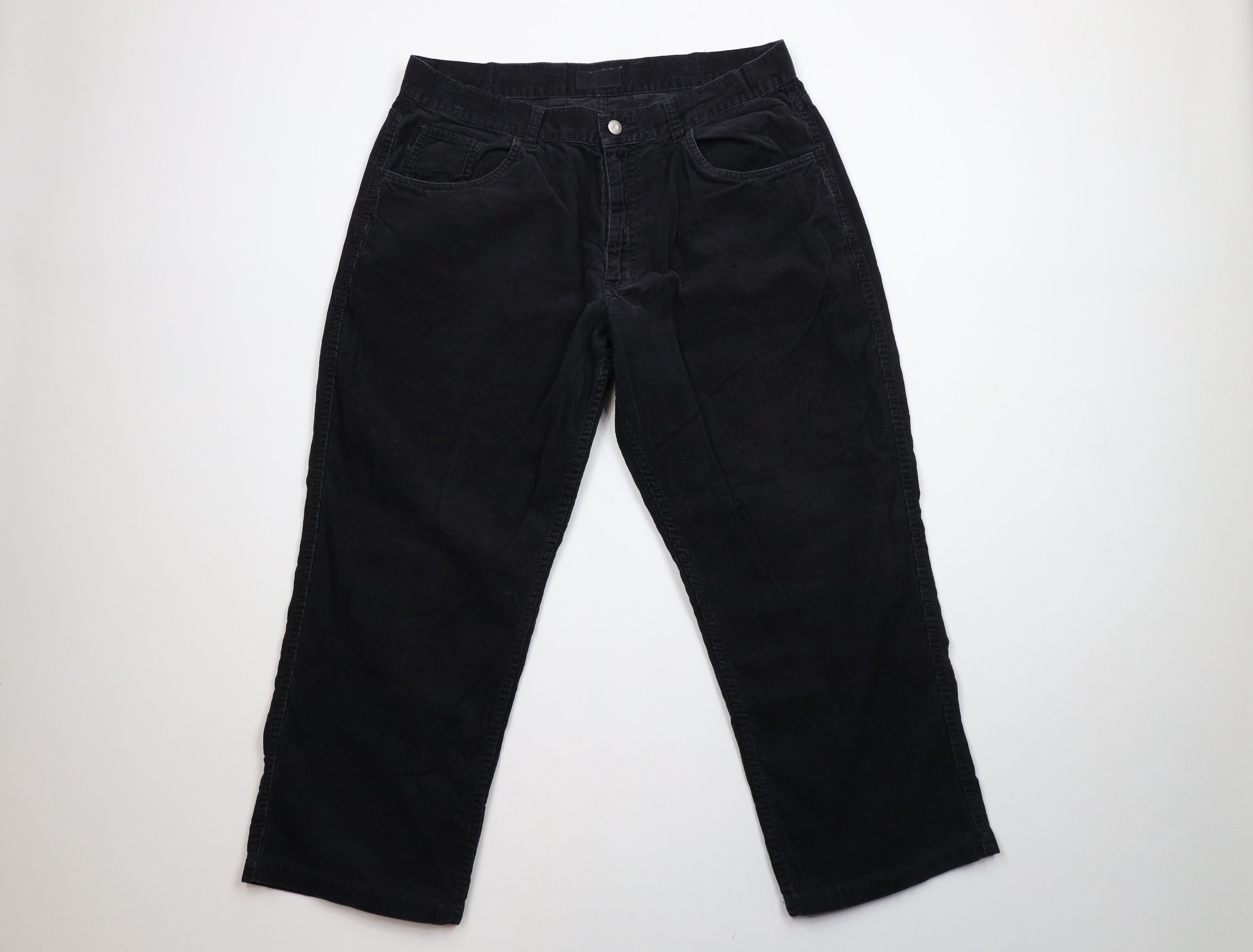 Vintage Vintage 90s Streetwear Wide Leg Corduroy Chino Pants Black Size US 36 / EU 52 - 1 Thumbnail