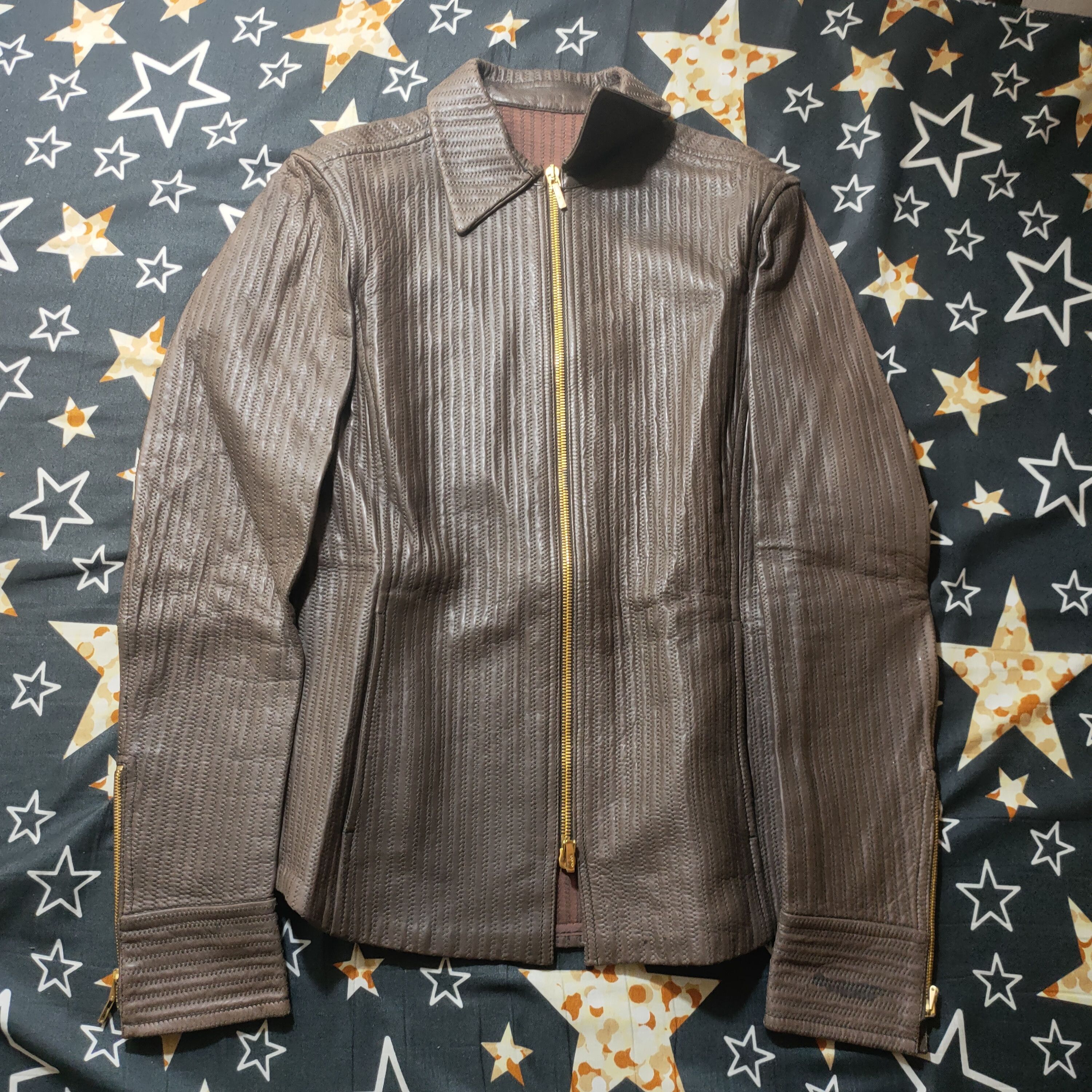 Gucci × Vintage Gucci Stitched Leather Jacket Size S / US 4 / IT 40 - 1 Thumbnail