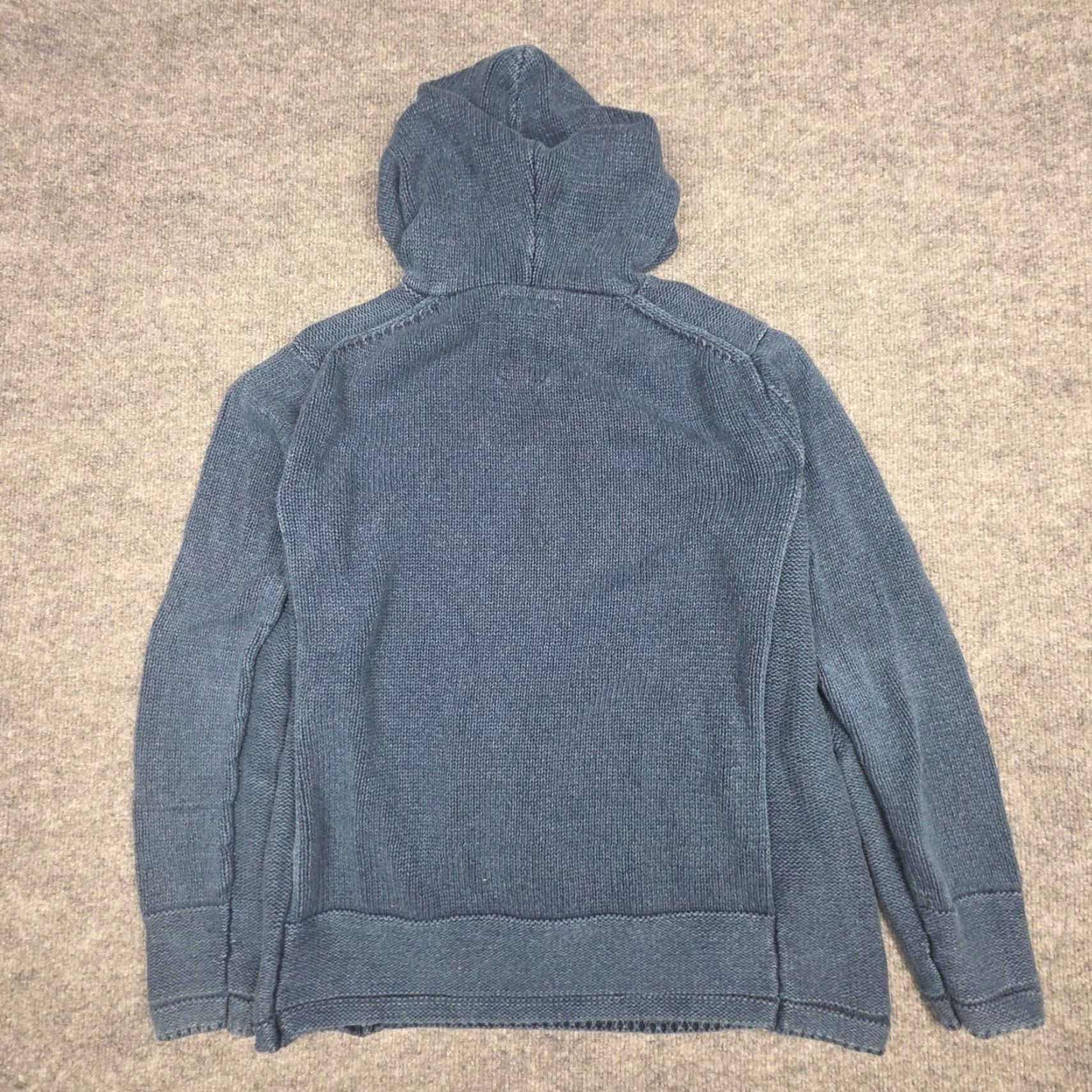 Gap VINTAGE Gap Hoodie Womens Medium Blue Faded Heavy Knit Oversized Fit Pullover Hooded Knit Sweater Size M / US 6-8 / IT 42-44 - 3 Thumbnail