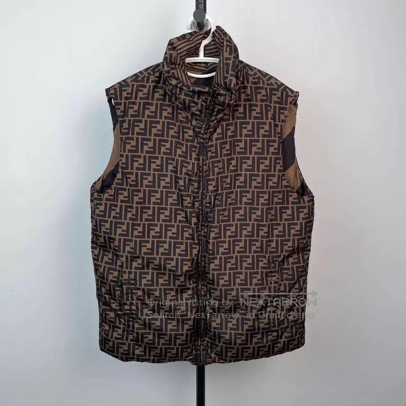 Fendi Fendi Brown Monogram Printed Two-Sided Reversible Stand Co Size US M / EU 48-50 / 2 - 1 Thumbnail
