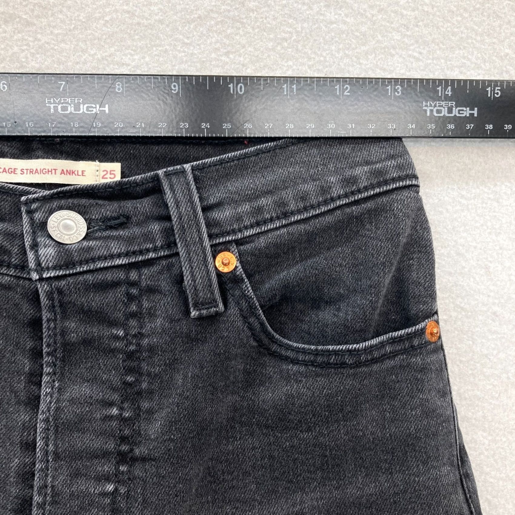 Levi's Levi's Ribcage Straight Ankle Jeans Women's 25 Black Button Fly High Rise Y2K 90s Retro Jeans Regular Size Type: Regular Size 42" / US 20 - 7 Thumbnail