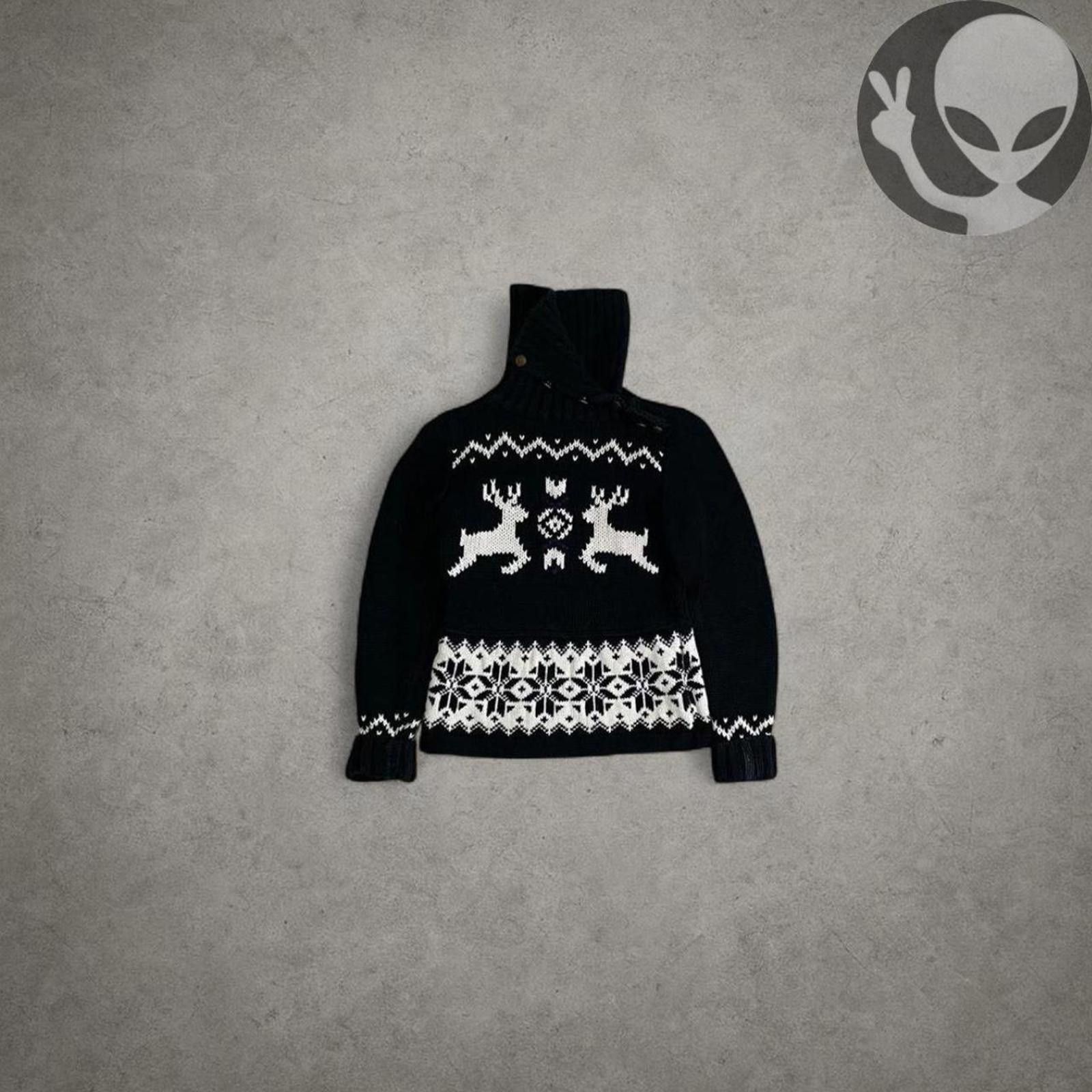 Polo Ralph Lauren Ralph Lauren Girls Sweater Small Black White Reindeer Knit Size S / US 4 / IT 40 - 3 Thumbnail