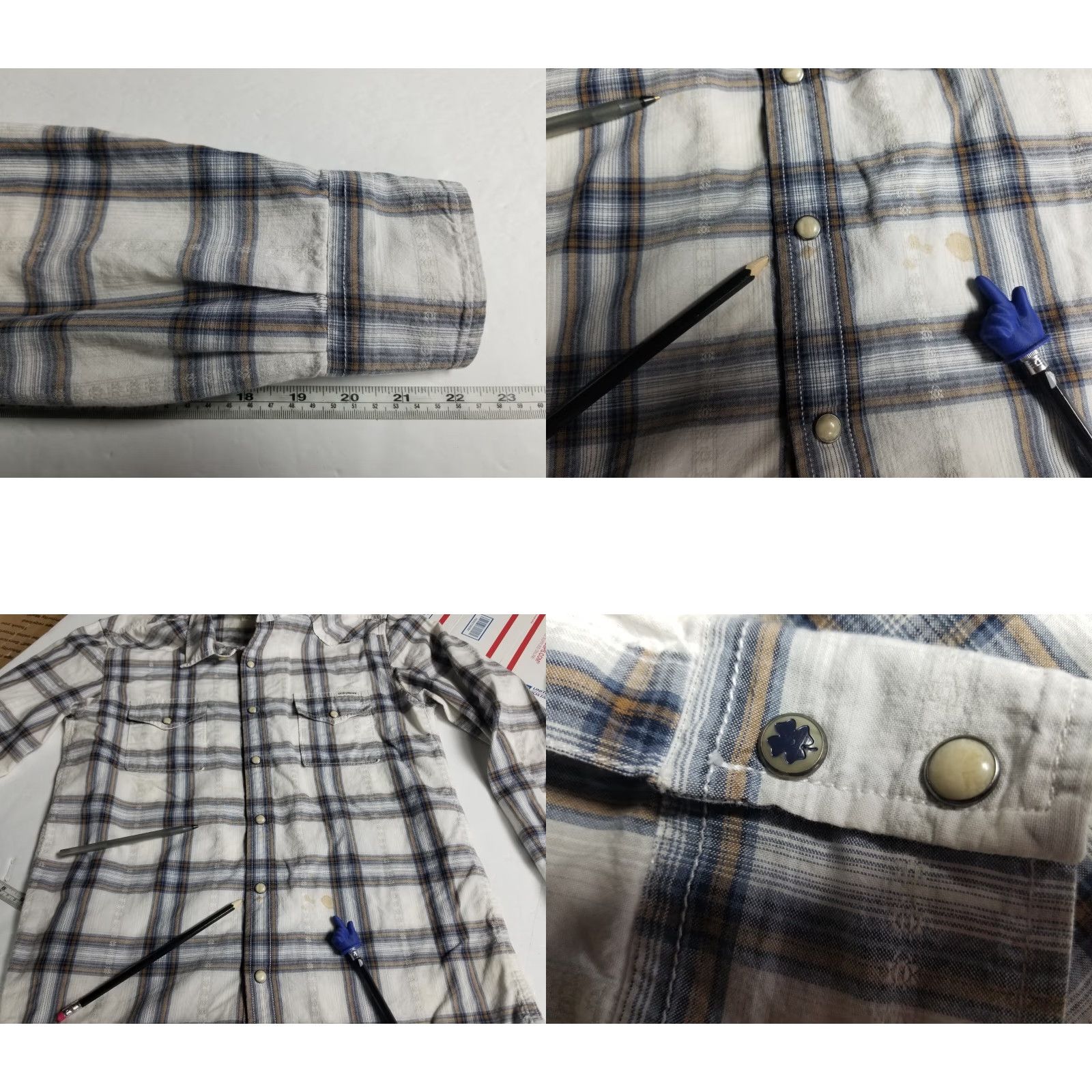Lucky Brand Lucky Brand Western Shirt Plaid Button-Up Snaps Long Sleeve Men Small Multicolor Cotton Pocketed All Seasons Casual Travel Workwear Stains Size US S / EU 44-46 / 1 - 8 Thumbnail