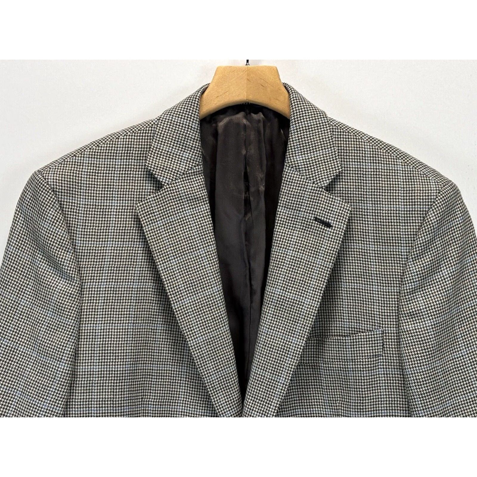 Brooks Brothers VINTAGE Brooks Brothers Blazer Mens 42L Silk Blend Houndstooth Classic Business Jacket Black White Size 40L - 2 Thumbnail