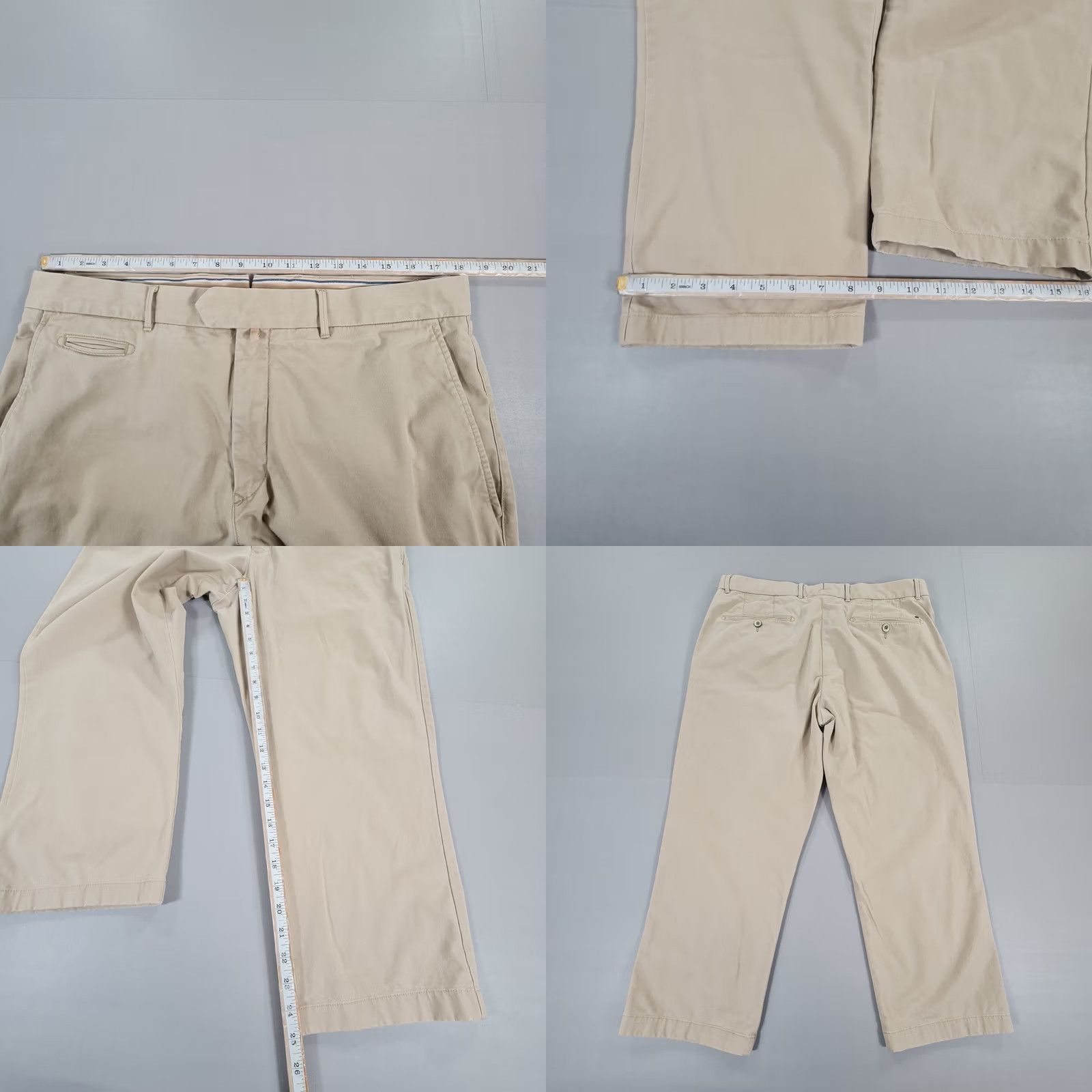 Ermenegildo Zegna Zegna Mens Chino Trousers Beige W36 L25 Regular Fit Cotton Stretch Pants Size US 36 / EU 52 - 8 Thumbnail