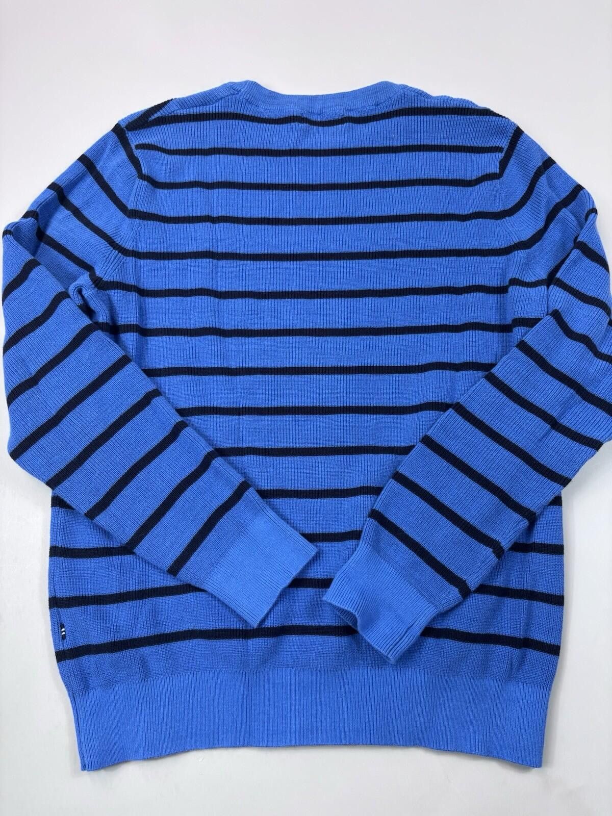 Nautica Nautica Men’s Crew-Neck Blue Striped Knit Sweater Size M Size US M / EU 48-50 / 2 - 2 Thumbnail