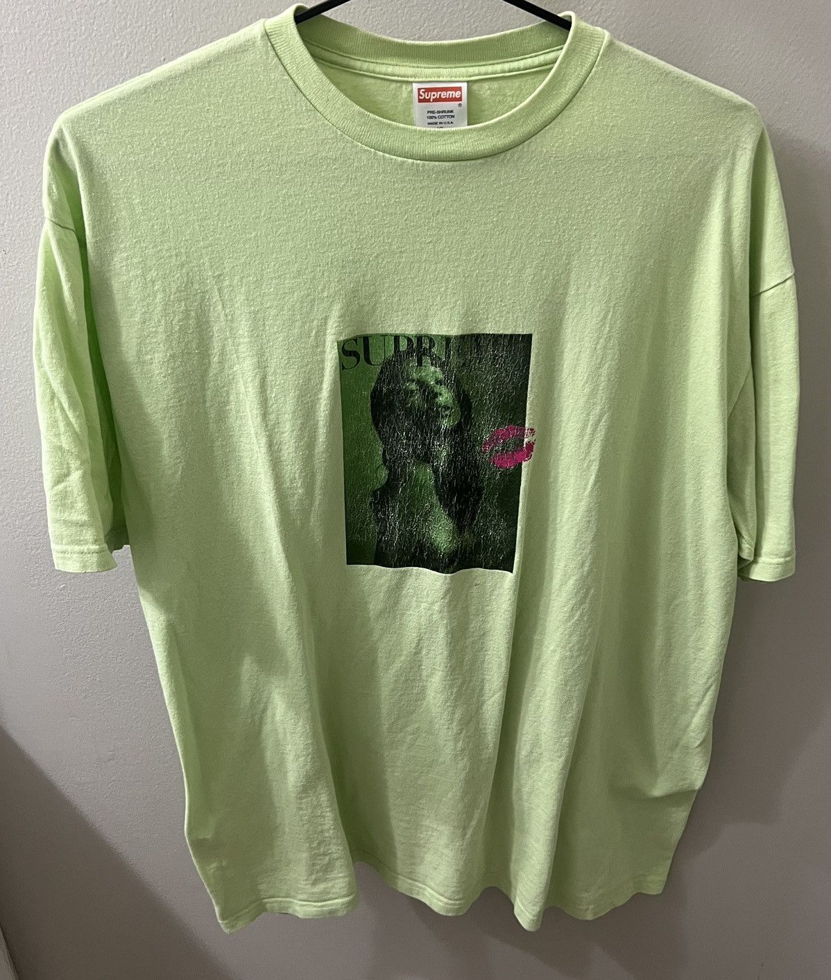 image of Supreme Kate Moss Photo Tee in Lime Green, Men's (Size XL)