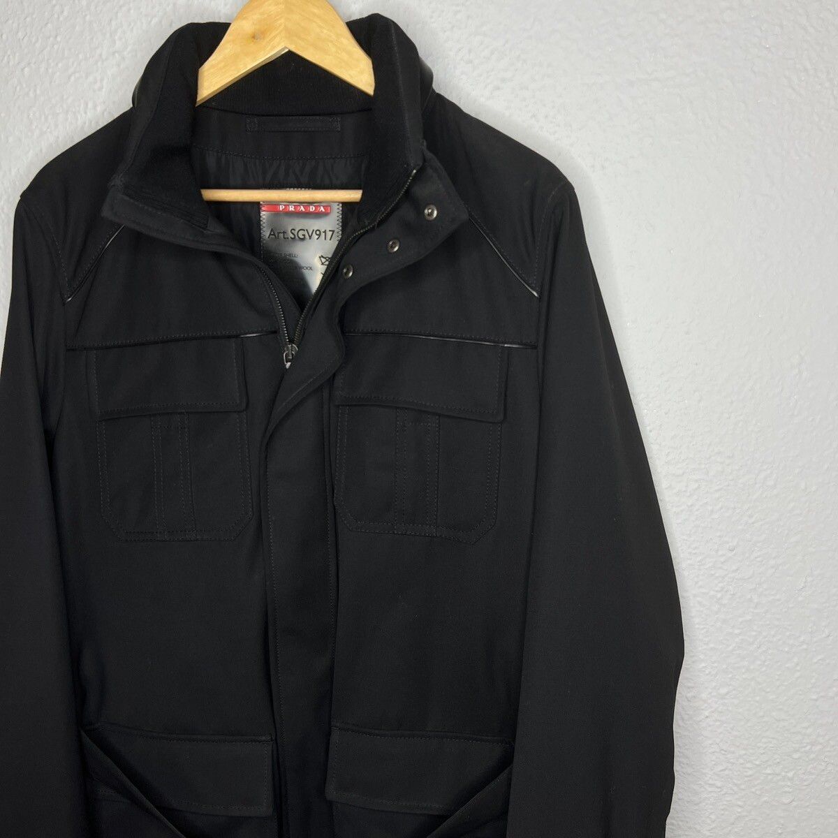 Prada Prada Milano Military Jacket Belted Coat Black Wool Designer Size US M / EU 48-50 / 2 - 3 Thumbnail