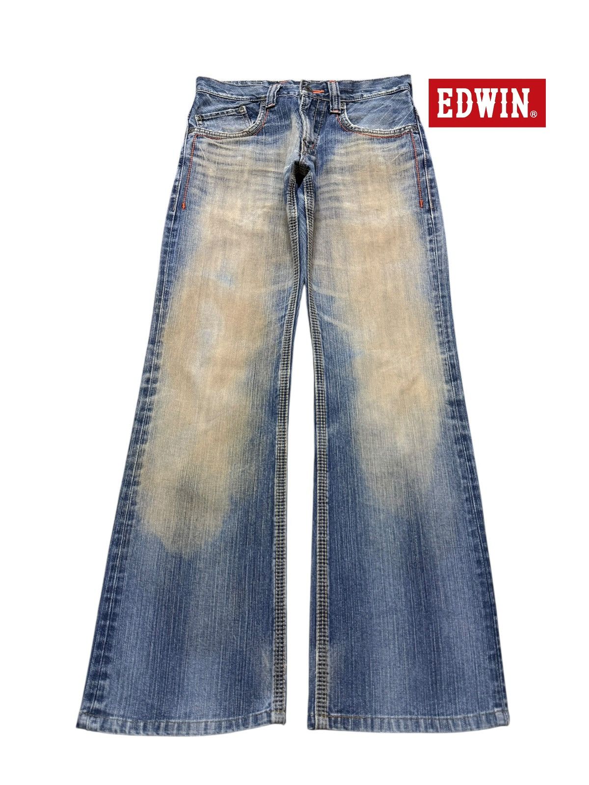 Edwin Vintage 90s Edwin XV Buckle Mud Wash Faded Wide Leg Baggy Size US 29 - 1 Thumbnail
