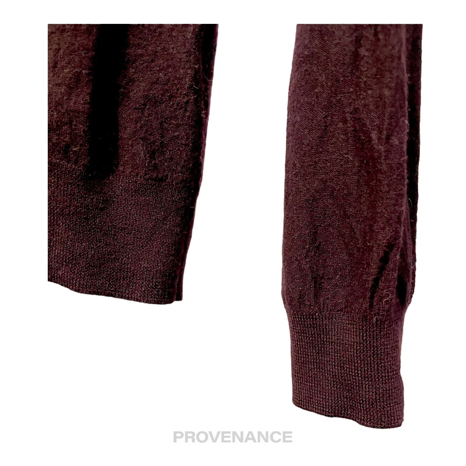 Lanvin 🔴 Lanvin Merino V-Neck Sweater - Maroon Size S / US 4 / IT 40 - 4 Thumbnail