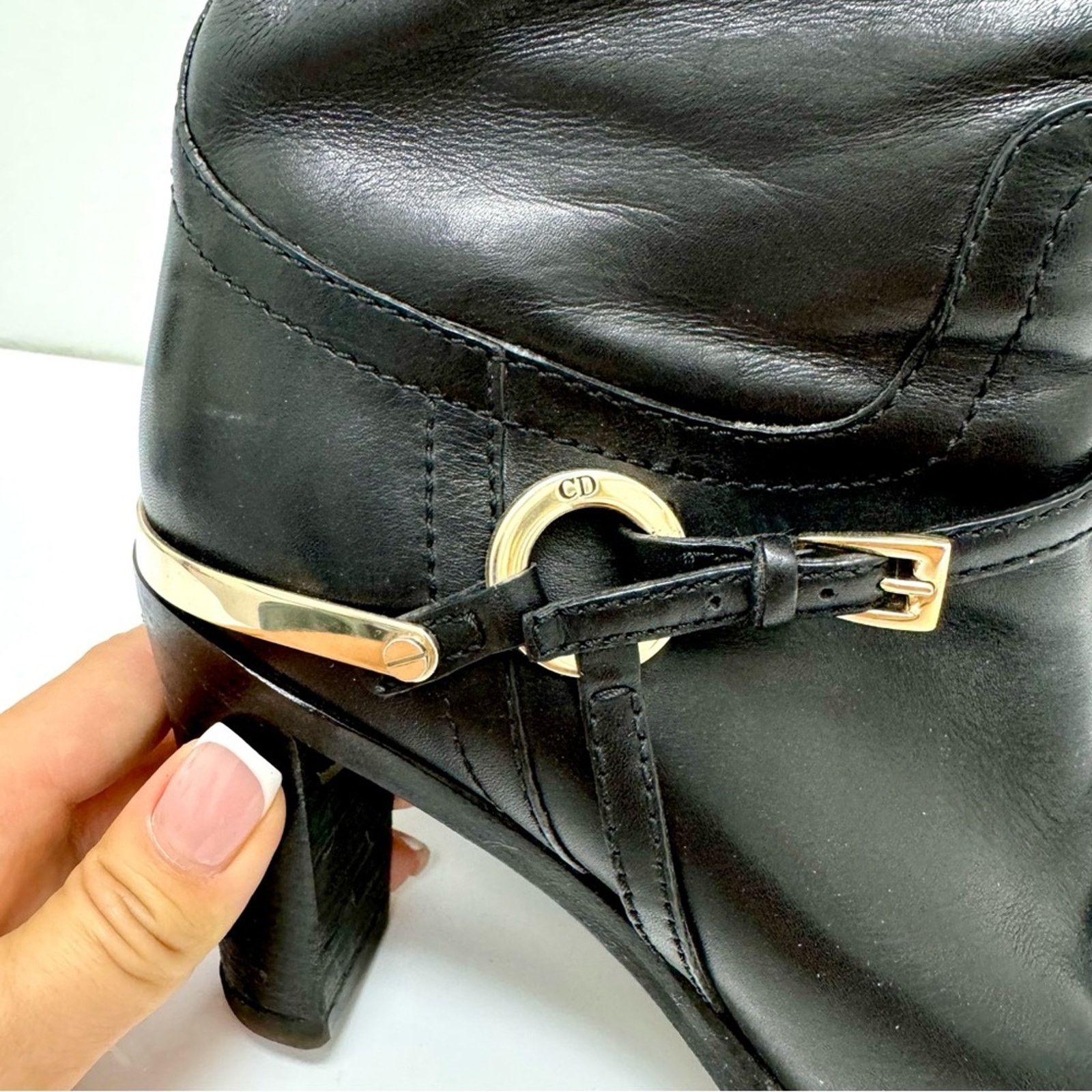 Dior Christian Dior Black Leather Boots, size 37 Size US 7 / IT 37 - 3 Thumbnail