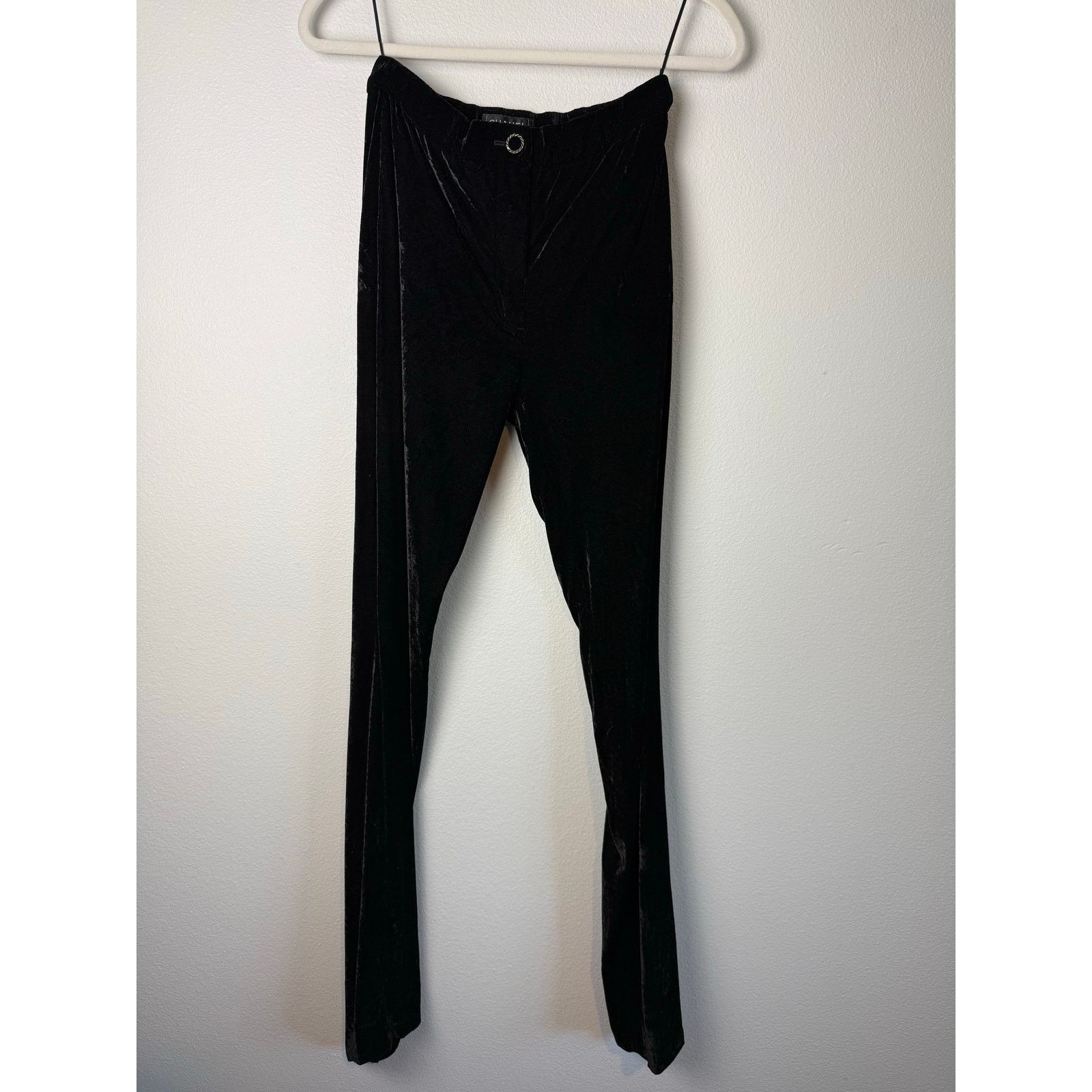 Chanel CHANEL P46629 Black Velvet / Rayon Pant Holiday Zip Sx 36 Size 26" / US 2 / IT 38 - 2 Thumbnail