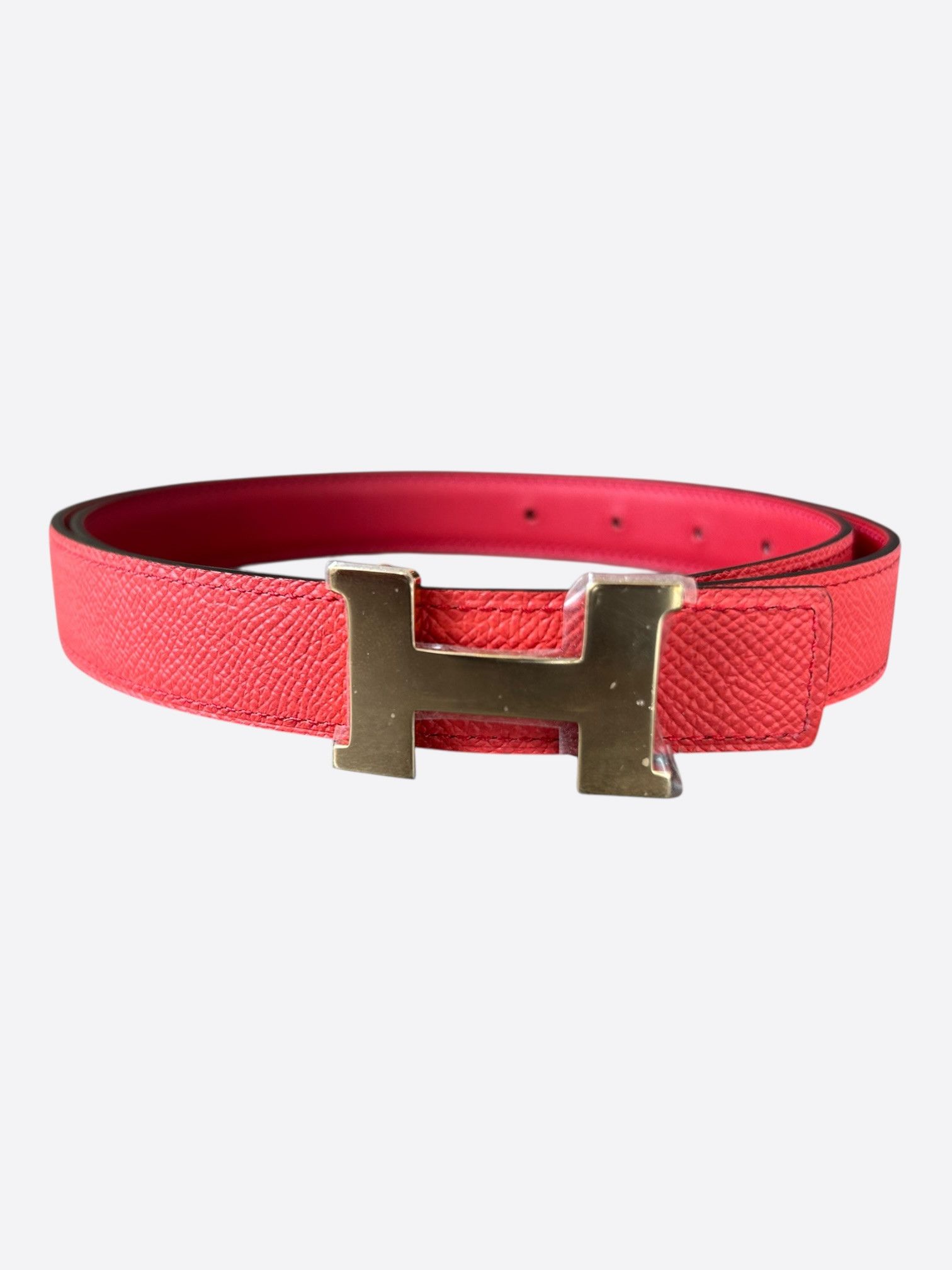 Hermes Hermes Pink & Gold Constance Belt Size 32 - 1 Thumbnail