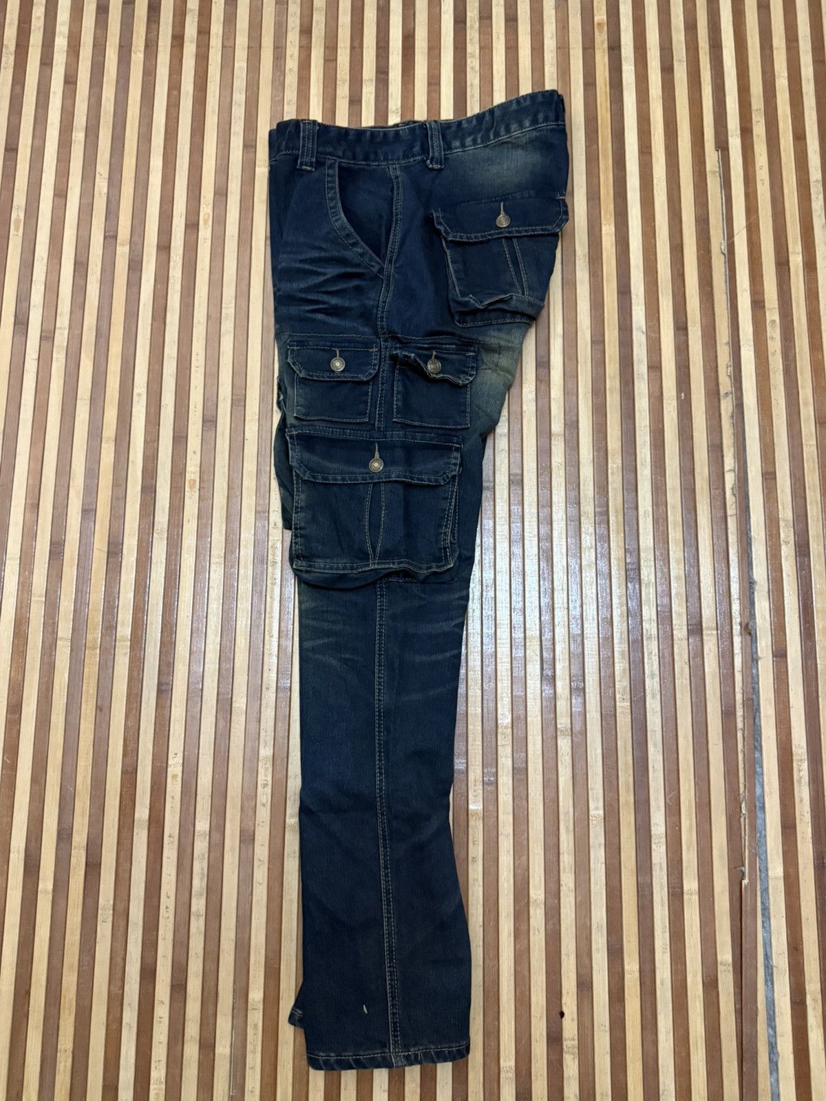 Japanese Brand Vintage The F&S Jeans Denim Cargo Pants 9 Bush Pocket W31X32 Size US 31 - 12 Thumbnail