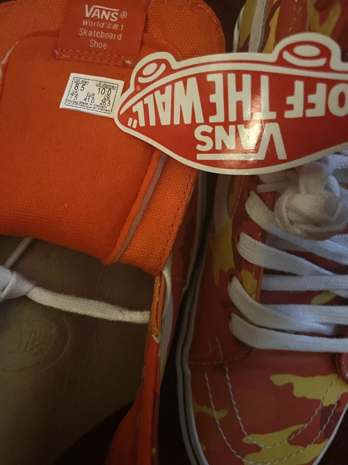Vans Vans Sk8-Hi Orange Camo Size US 8.5 / EU 41-42 - 9 Thumbnail