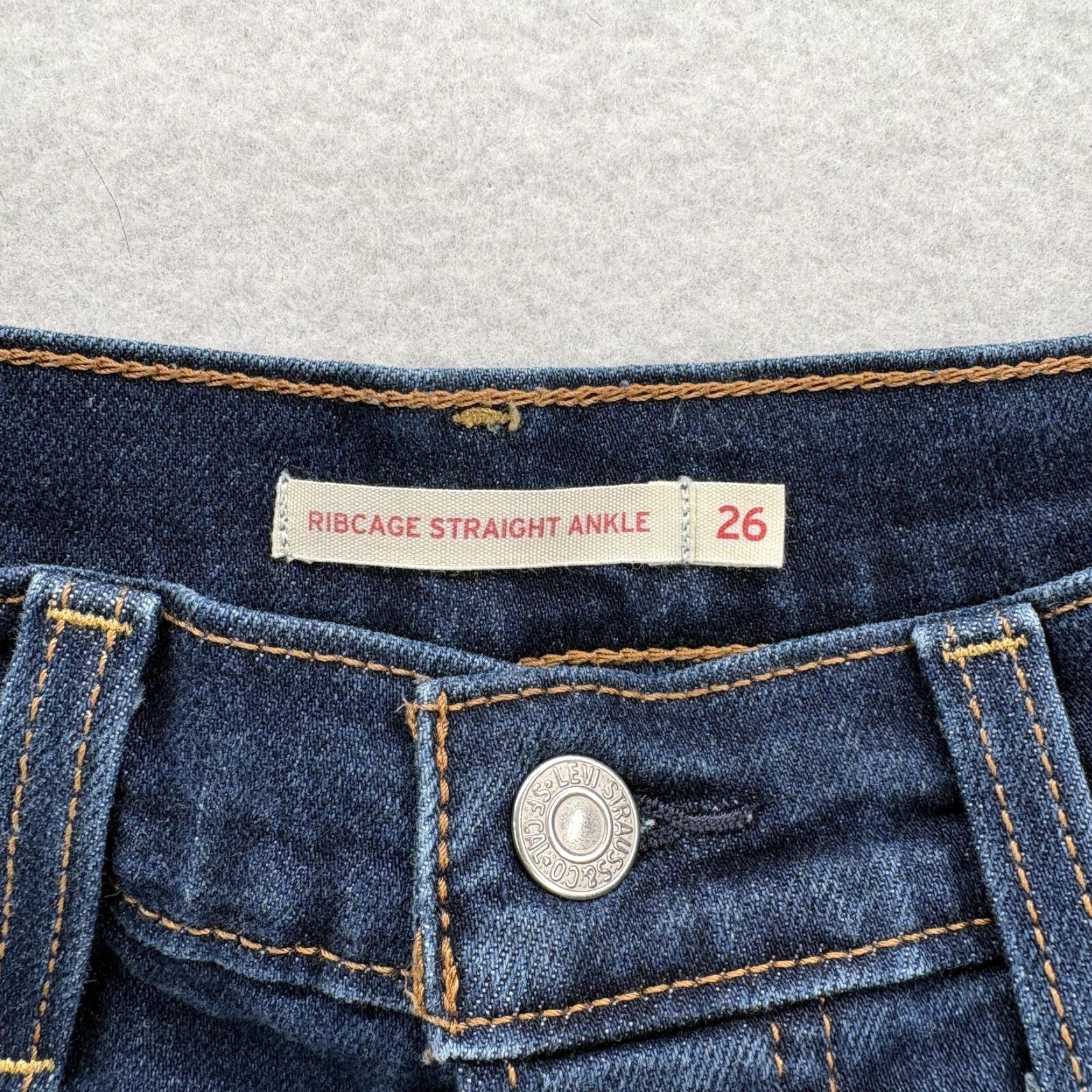 Levi's Levis Blue Jeans Womens High Rise Distressed Ribcage Straight 26 Denim Pants 5-Pocket Size 26" / US 2 / IT 38 - 4 Thumbnail