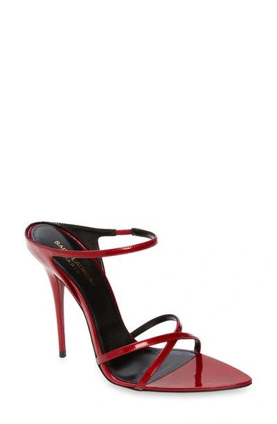 Saint Laurent Paris o1b1hav111224 Gippy Pointed Toe Sandals in Red Size US 10 / IT 40 - 2 Thumbnail