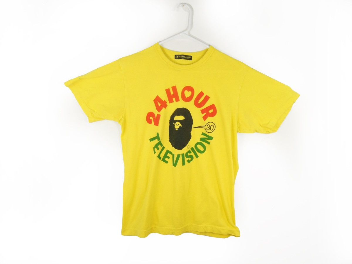 Bape × Vintage Vintage 90s BAPE A Bathing Ape 24-Hour Television T-Shirt Size US L / EU 52-54 / 3 - 1 Thumbnail