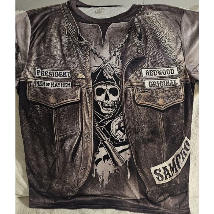 Vintage GRIM REAPER SKULL BIKER MOTORCYCLE SONS OF ANARCHY SAMCRO T ...