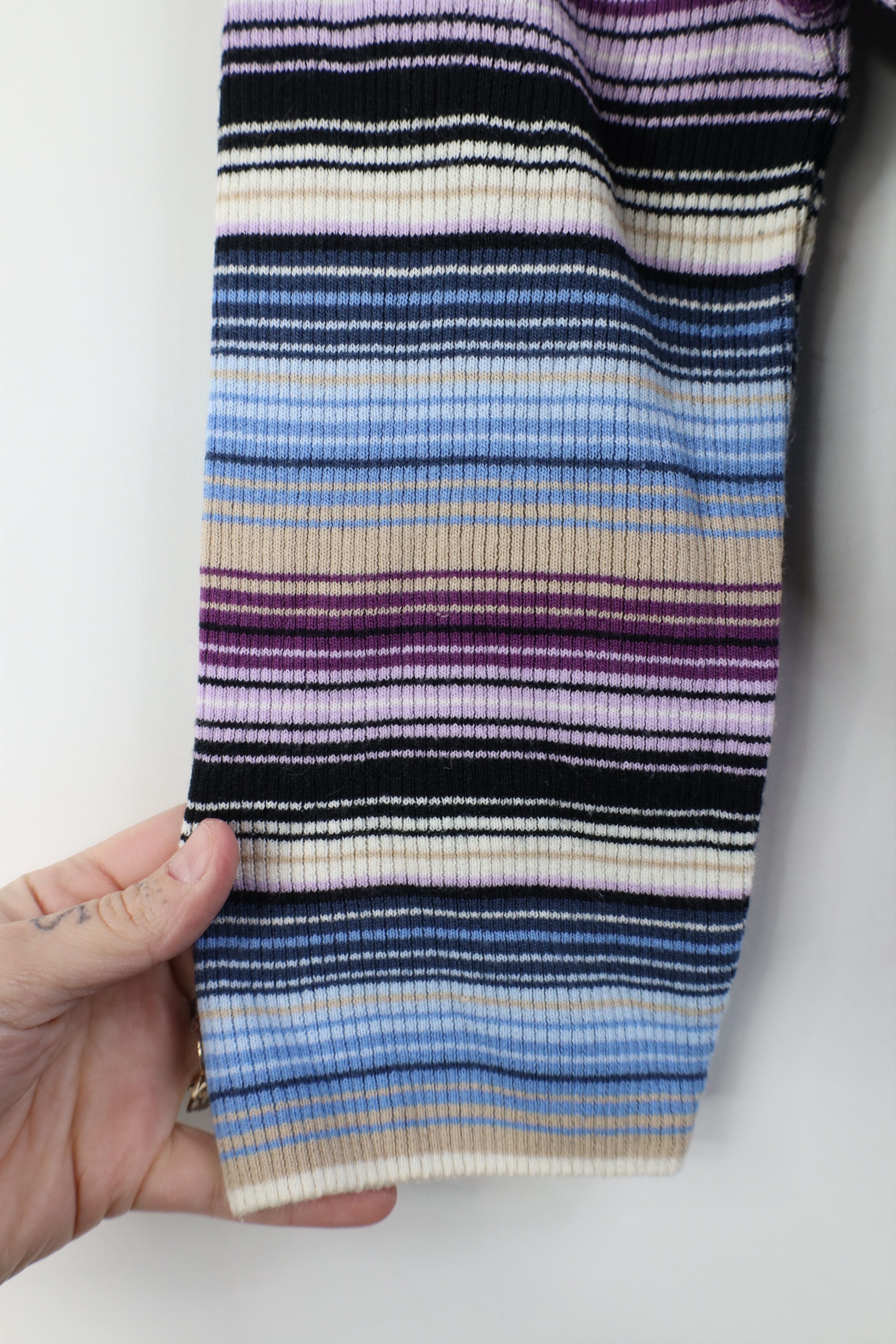 Vintage Vintage 90s Y2K Streetwear Striped Ribbed Knit T-Shirt USA Size M / US 6-8 / IT 42-44 - 7 Thumbnail