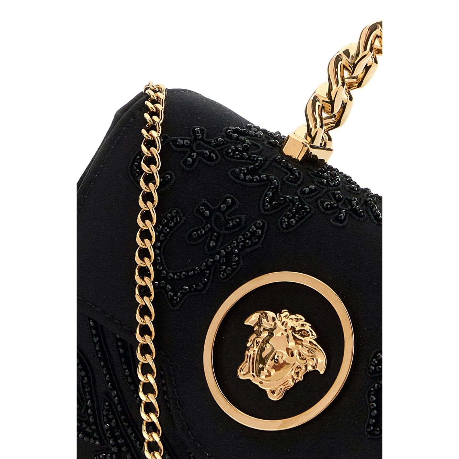 Versace VERSACE La Medusa Black Satin Top Handle Bag New & Authentic Size ONE SIZE - 4 Thumbnail