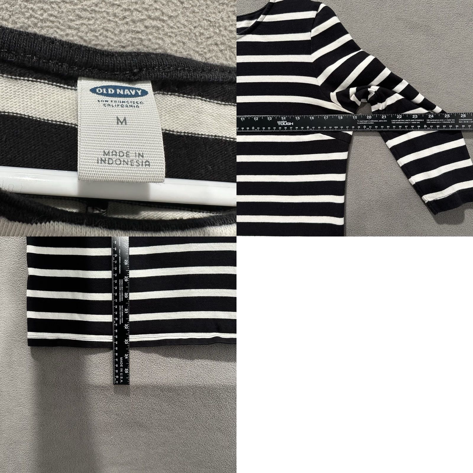 Old Navy Old Navy T-Shirt Dress Womens Medium Black White Striped Long Sleeve Size M / US 6-8 / IT 42-44 - 8 Thumbnail