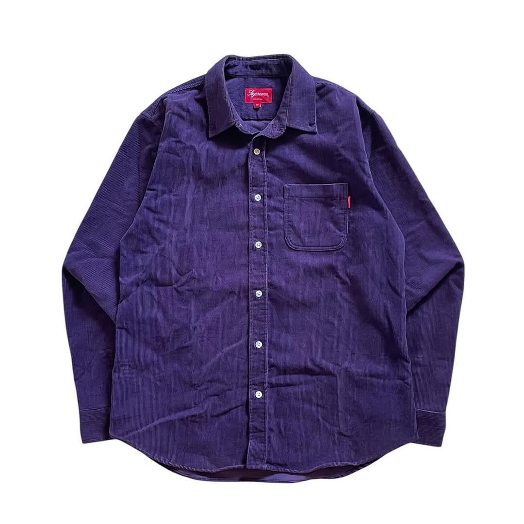 supreme シュプリーム　Velvet Swirl Work. Shirt UNUSED SUPREME 18AW Velvet Swirl Work Shirt Long sleeve Red