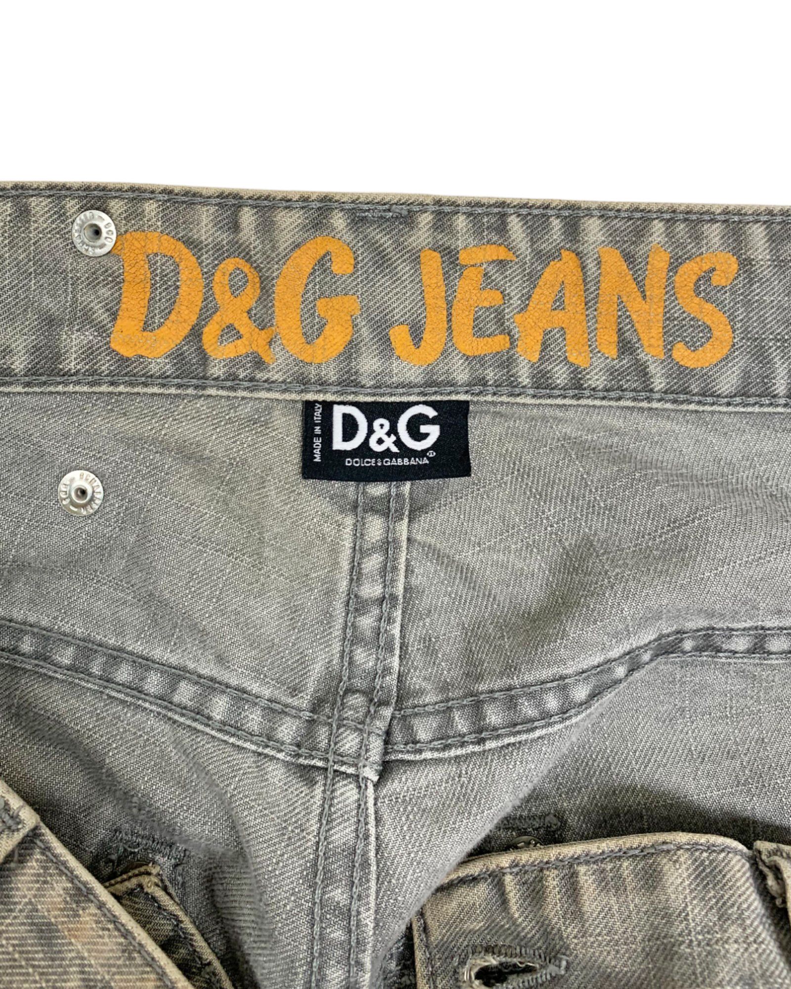 Dolce & Gabbana 2000's Grey Flared Aged Jeans Size US 35 - 8 Thumbnail