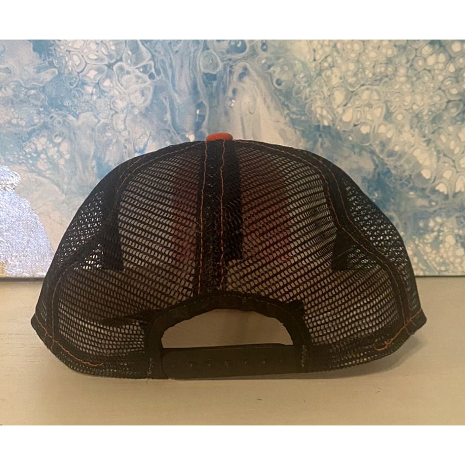 Brandblack VINTAGE Lucky Stripes “N” Snapback Hat Orange Black Adjustable Cap Trucker Mens Womens Boys Girls Size ONE SIZE - 4 Thumbnail