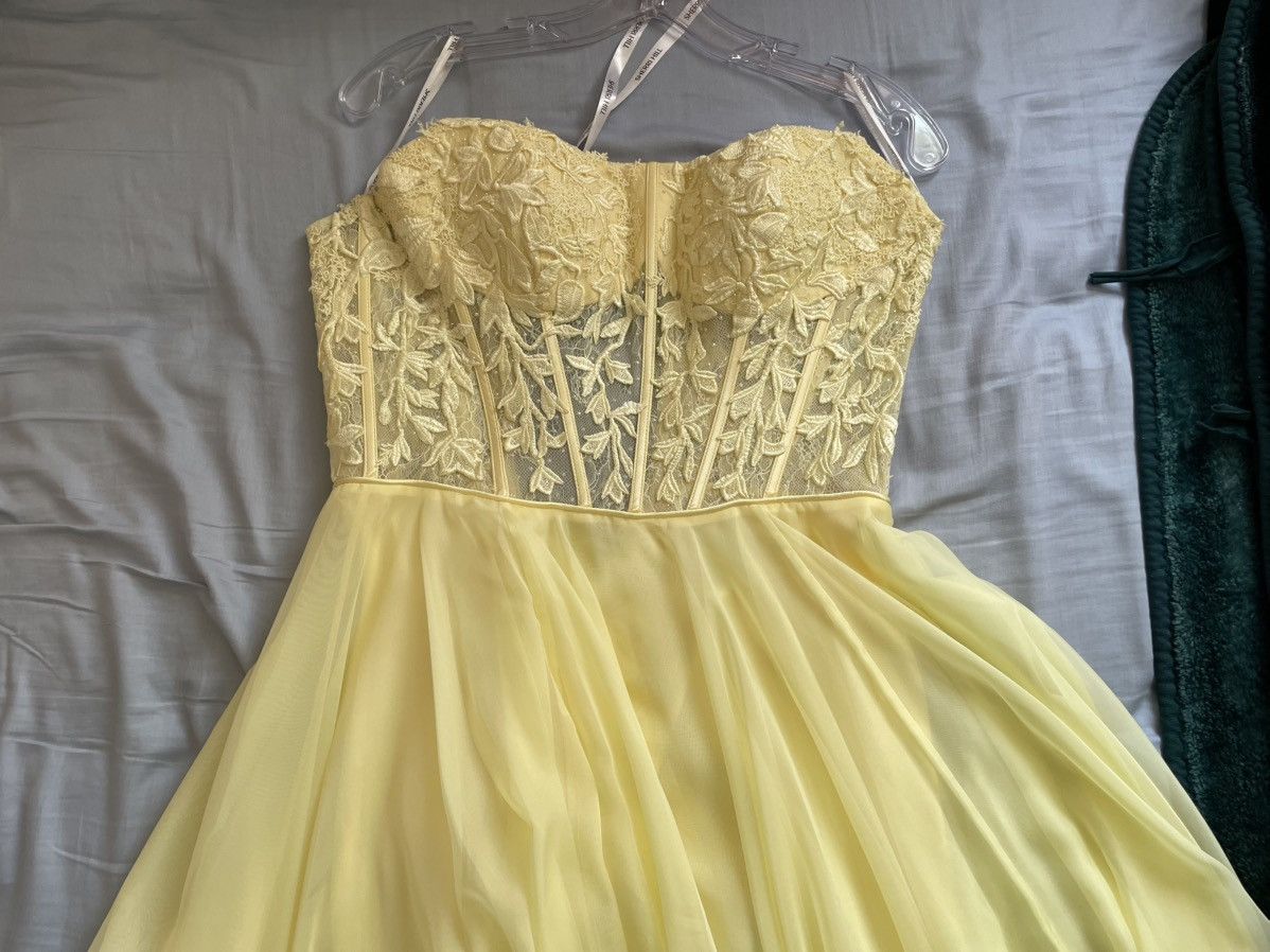 Sherri Hill Yellow Corset Dress