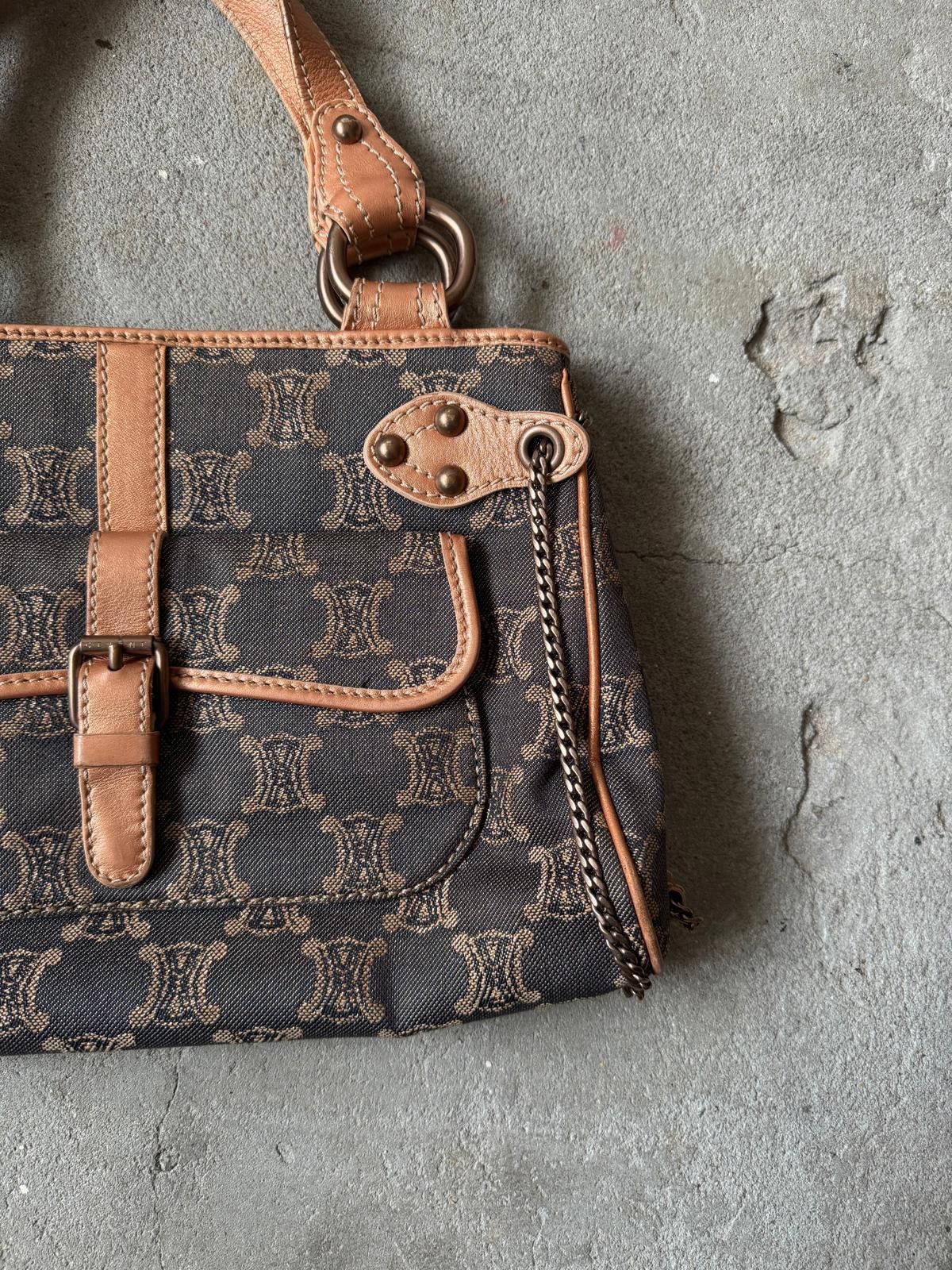 Celine Celine Macadam Denim Chain Shoulder Bag Navy/Beige Size ONE SIZE - 4 Thumbnail