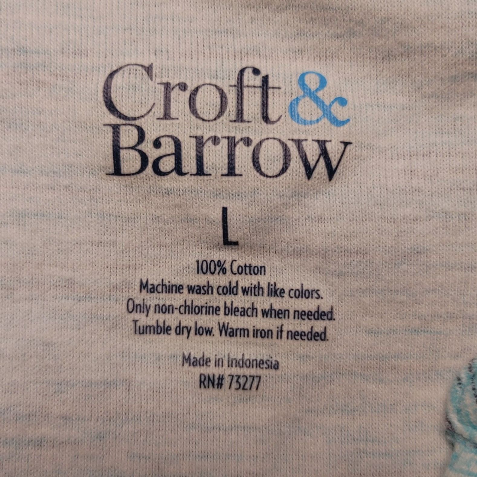 Croft & Barrow Croft & Barrow Women's Light Blue Patterned V-Neck Rolled Cu Size L / US 10 / IT 46 - 3 Thumbnail
