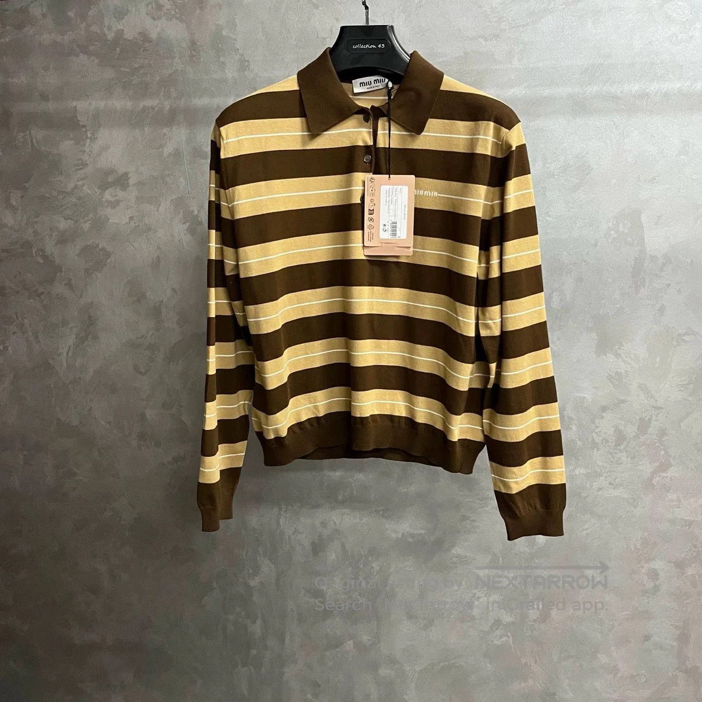 Miu Miu Miu Miu 2025 Cocoa Brown Cotton Polo. Size M / US 6-8 / IT 42-44 - 1 Thumbnail