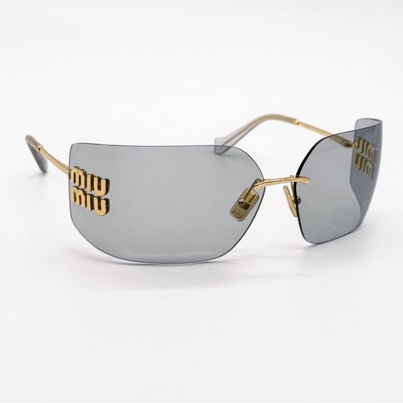 Miu Miu NEW SMU 54Y 5AK30B MIU MIU GOLD GREY WOMEN SUNGLASSES MU54YS Size ONE SIZE - 5 Thumbnail