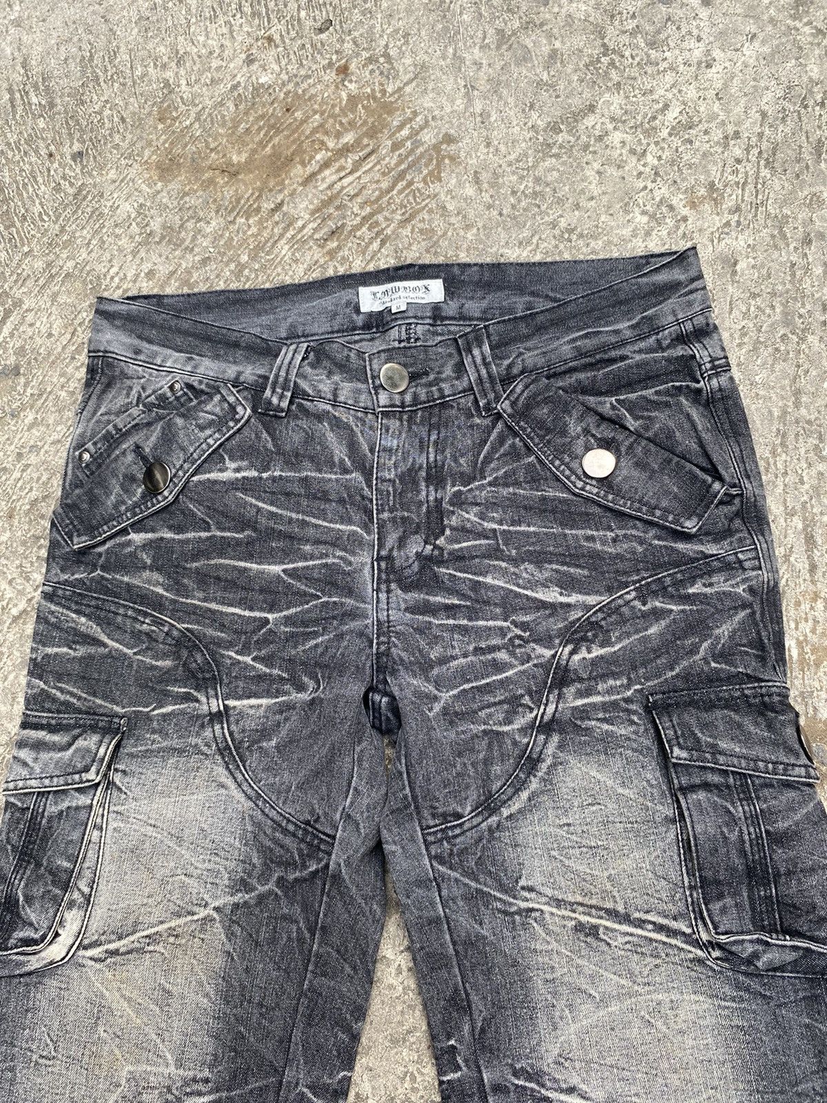 If Six Was Nine × LOWBOX × Le Grande Bleu (L.G.B.) Lowbox cargo flare denim pants Size US 30 / EU 46 - 2 Thumbnail