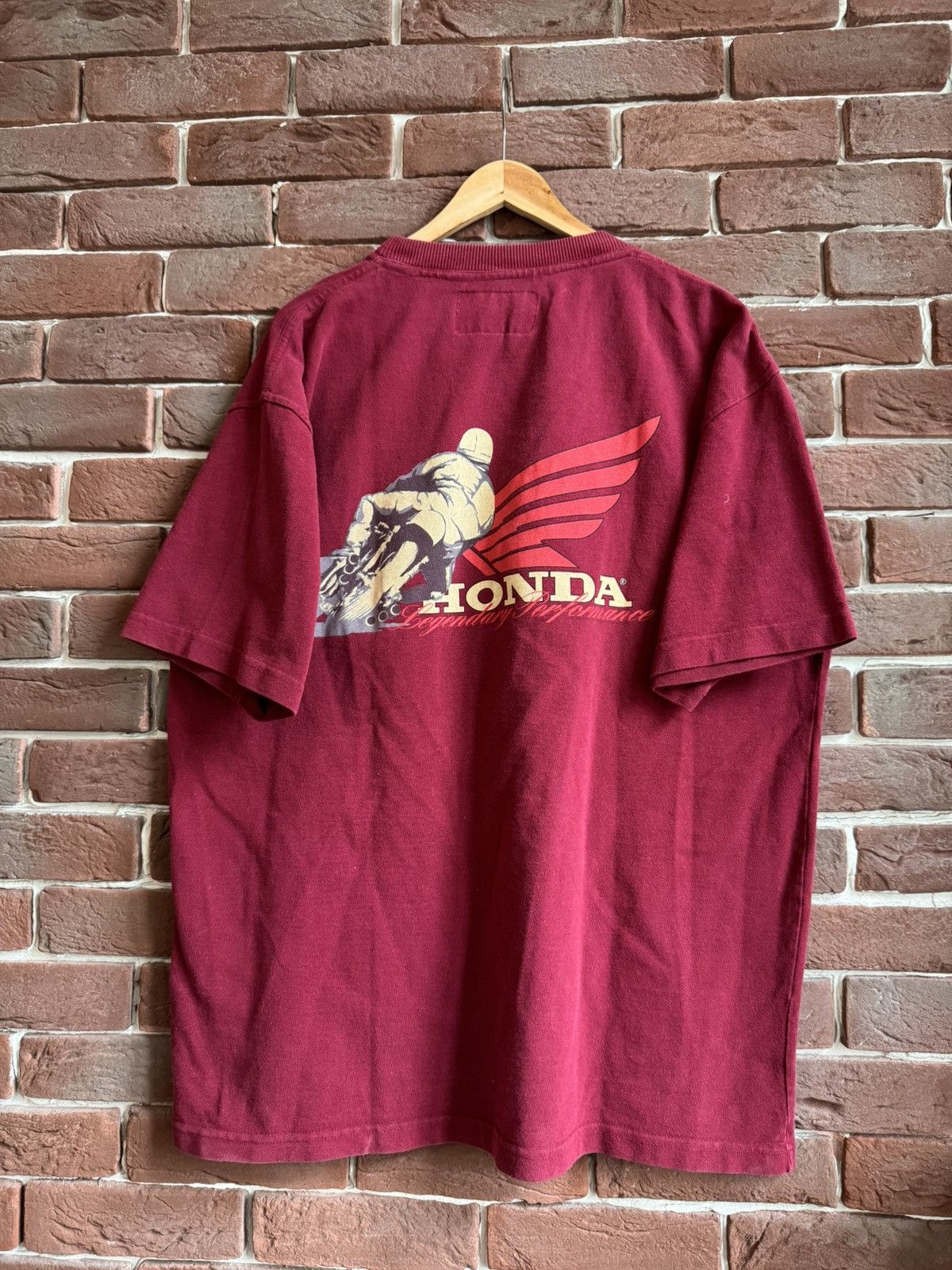 Honda Vintage 90s Honda Legendary Performance Rare XL Maroon Drip Size US XL / EU 56 / 4 - 1 Thumbnail