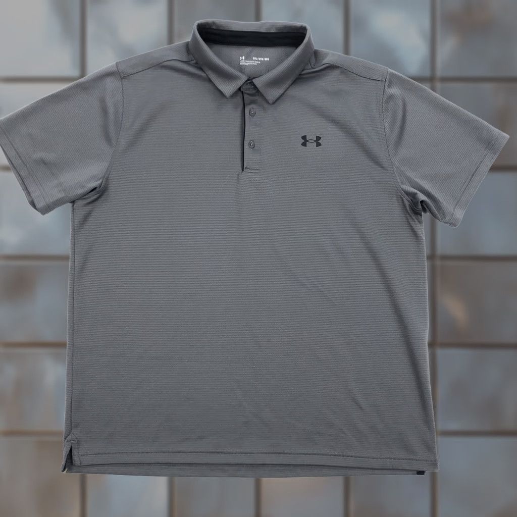 Under Armour Under Armour Polo Shirt Mens 2XL Gray Performance Breathable Moisture Wicking Golf Shirt Short Sleeve Polo Size US XXL / EU 58 / 5 - 1 Thumbnail