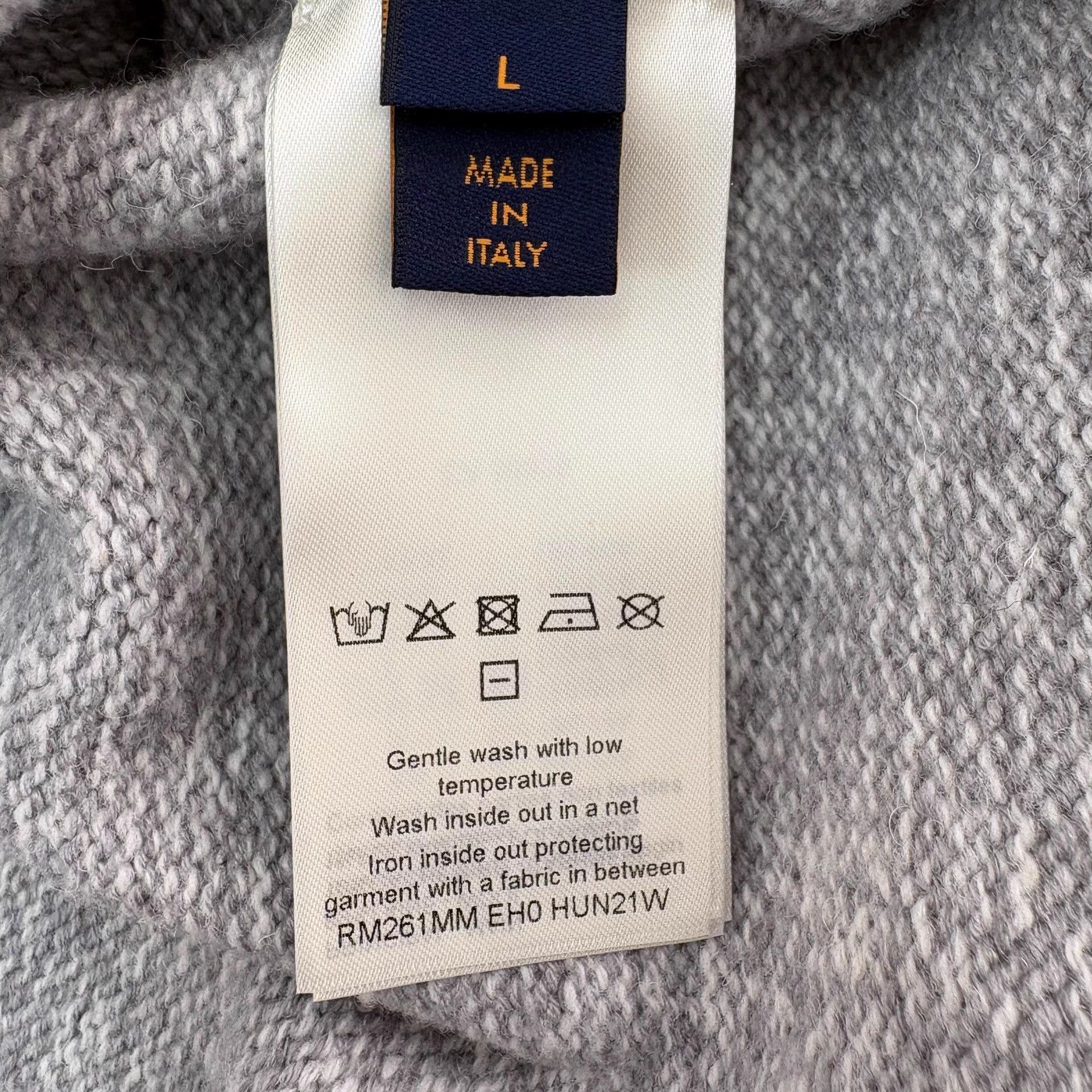 Louis Vuitton LV new gray fox embroidered knit sweater L Size US L / EU 52-54 / 3 - 8 Thumbnail