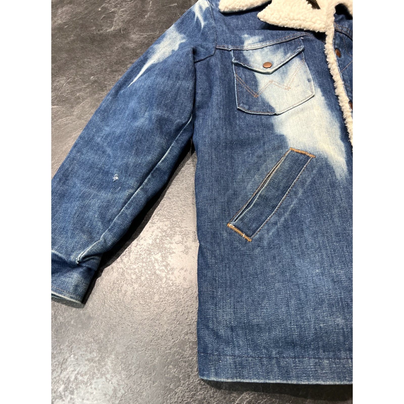 Wrangler VINTAGE Wrangler Denim Chore Jacket Sherpa Lined Casual Coat M Blue 80s Mens Size US M / EU 48-50 / 2 - 2 Thumbnail