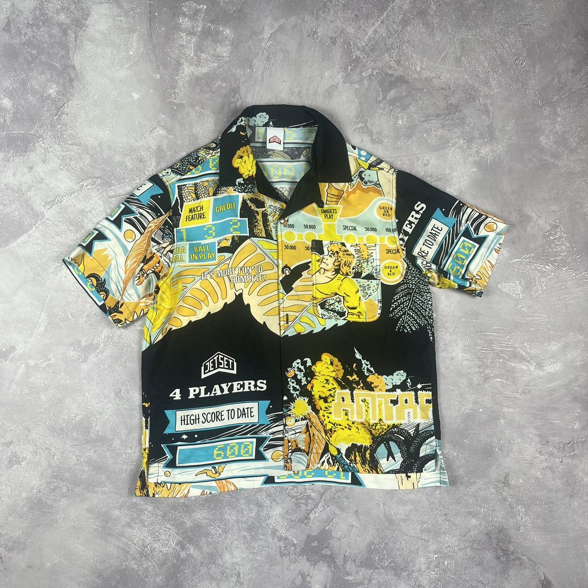 JET SET Rare Jet Set 4 Players Silk Shirt ShortSleeve Made in Italy Size US S / EU 44-46 / 1 - 1 Thumbnail