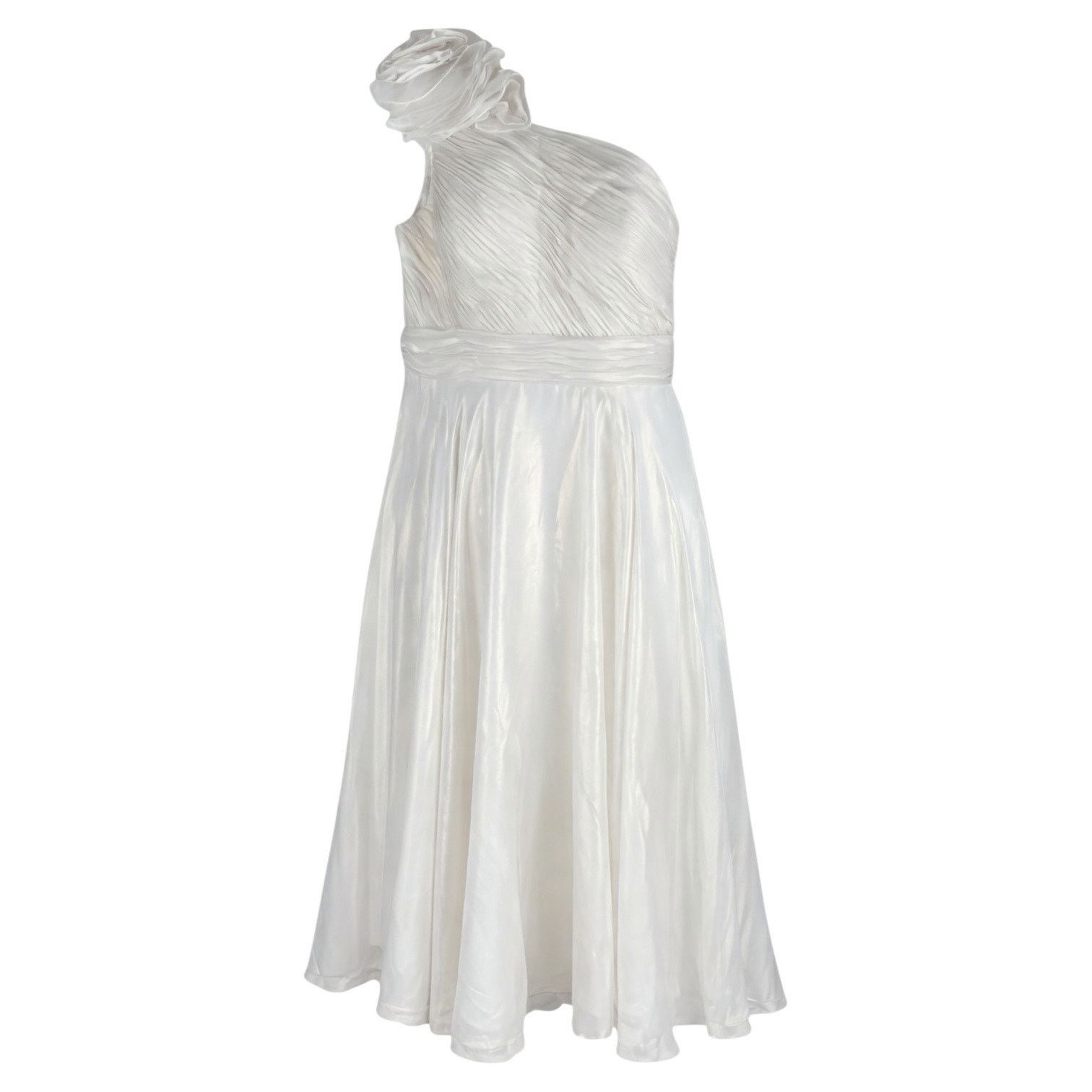 Other Mac Duggal Rosette One Shoulder Tea Length Dress Size 12 Size XL / US 12-14 / IT 48-50 - 3 Thumbnail