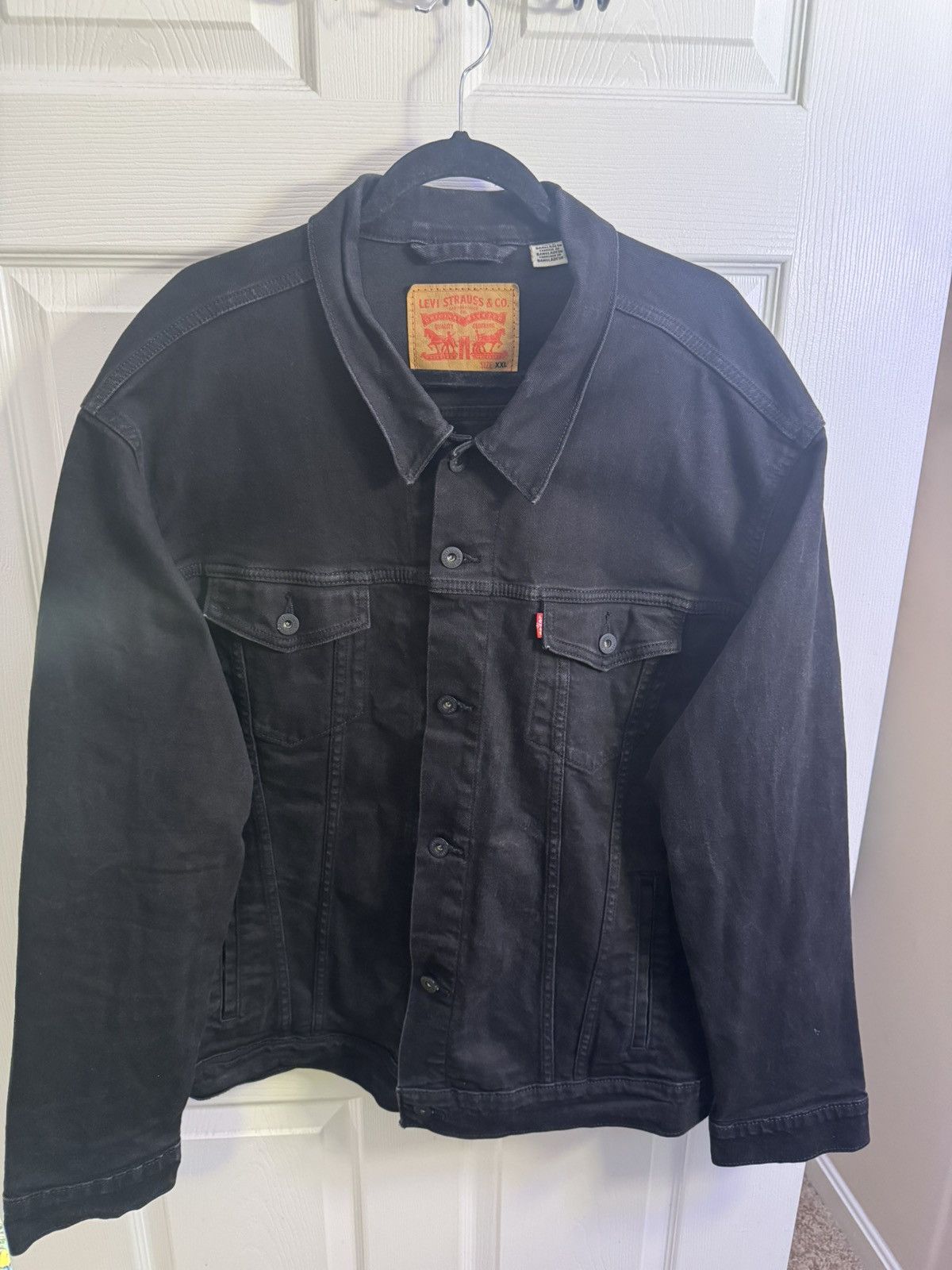 Levi's Black Denim Jacket Size US XXL / EU 58 / 5 - 3 Thumbnail