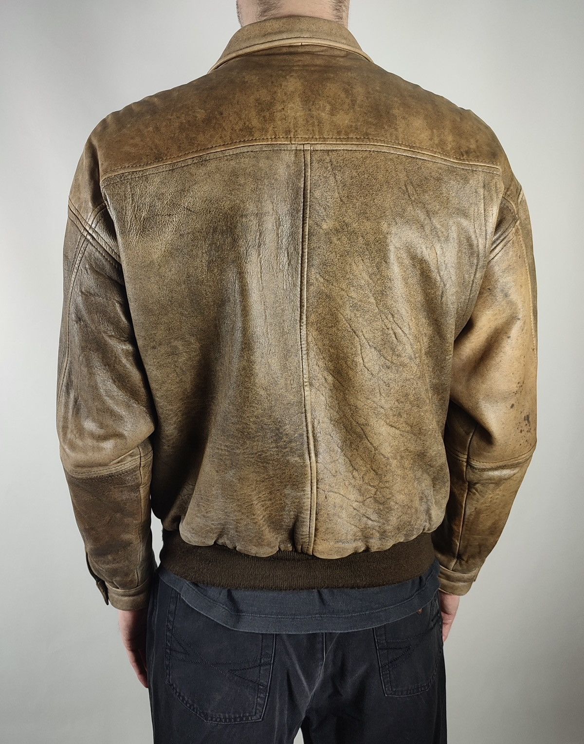 Genuine Leather 90s Vintage Aviator Leather Sheepskin Bomber Jacket Size US L / EU 52-54 / 3 - 7 Thumbnail