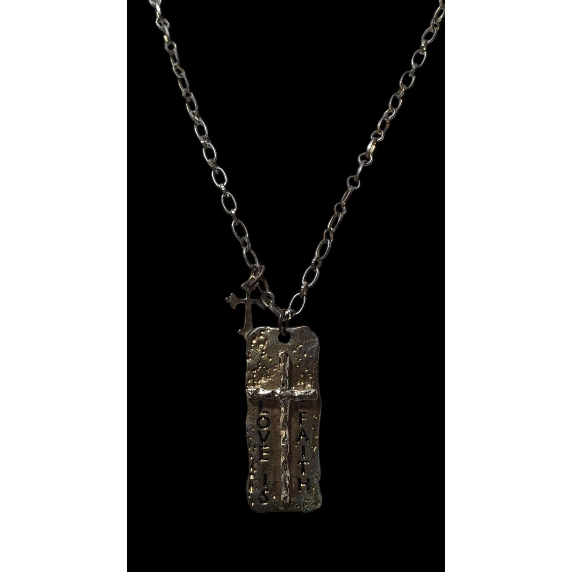 Other Love Is Faith Hammered Brutalist Pendant Necklace Size ONE SIZE - 6 Thumbnail