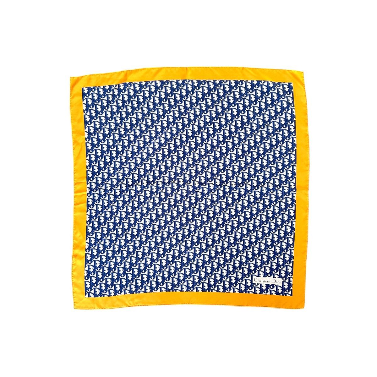 Vintage Blue Silk Christian Dior Scarf