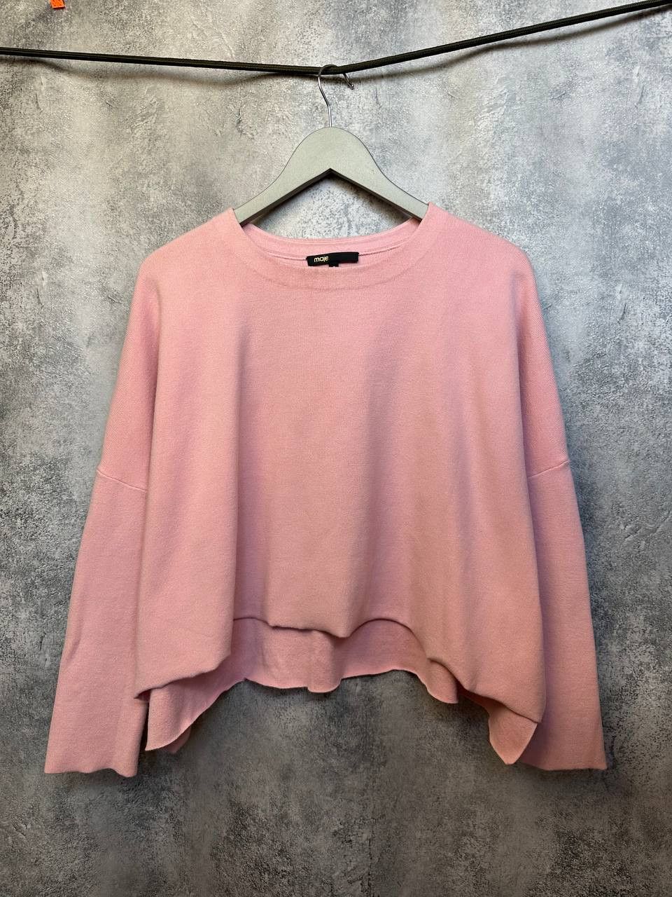 Maje Maje Pink Asymmetrical Hem Knit Sweater Pullover Top Size M / US 6-8 / IT 42-44 - 2 Thumbnail