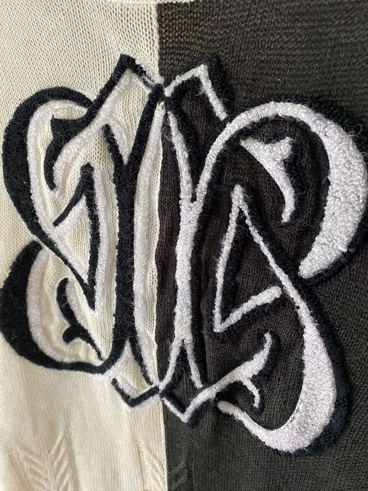 Balenciaga 🔥1990s Balenciaga Black and White Knit big logo Size US L / EU 52-54 / 3 - 6 Thumbnail