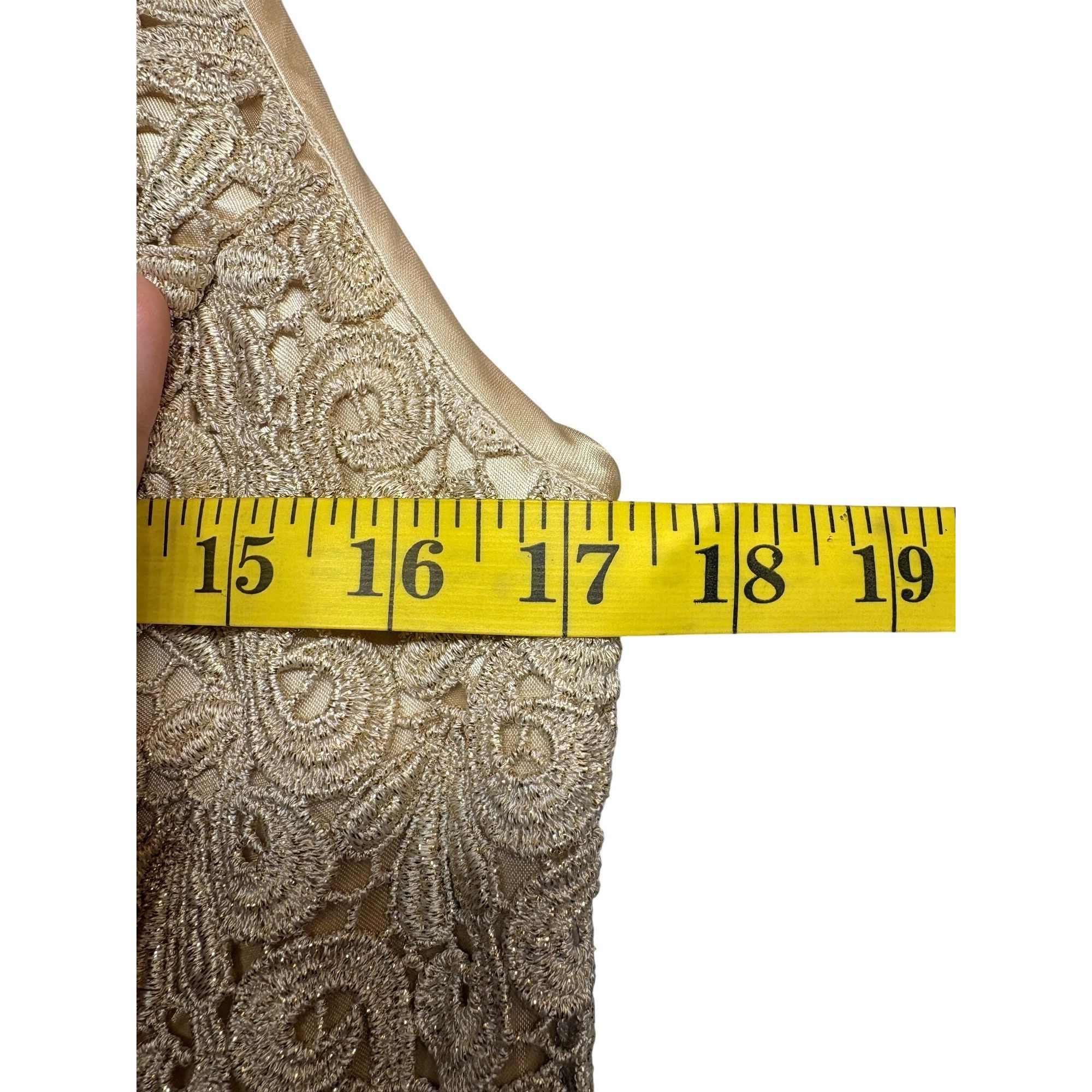 Jessica McClintock Jessica McClintock Women Beige Lace Dress 8 Old Money, Cockt Size M / US 6-8 / IT 42-44 - 5 Thumbnail